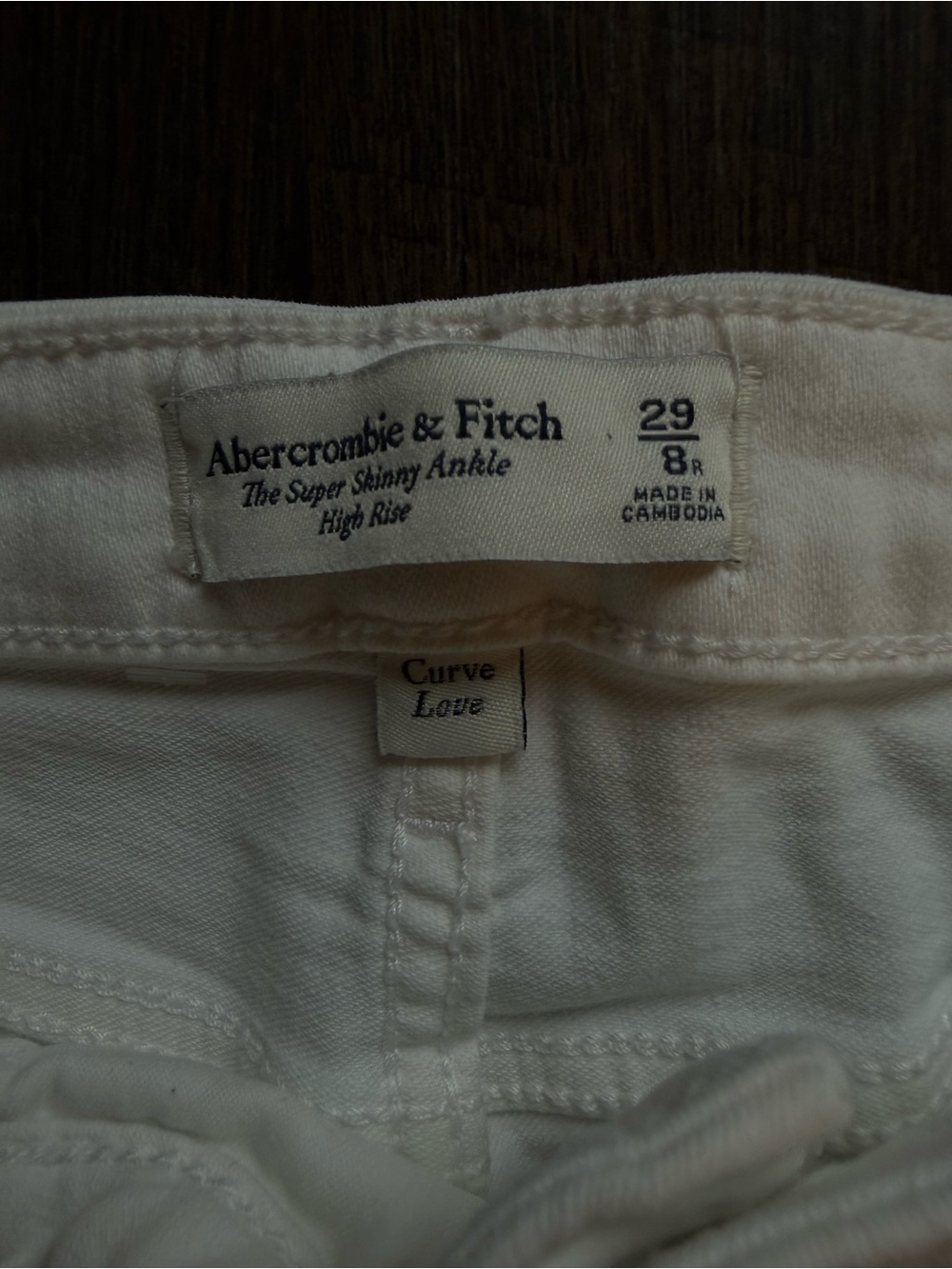 Abercrombie & Fitch White High-Rise Super Skinny Ankle Jeans
